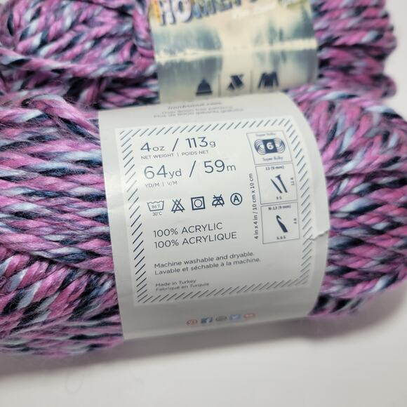 2 Skeins Elmore City Dance Yarn by Lion Brand - Jacksonville Taffy Purple - Picture 3 of 4